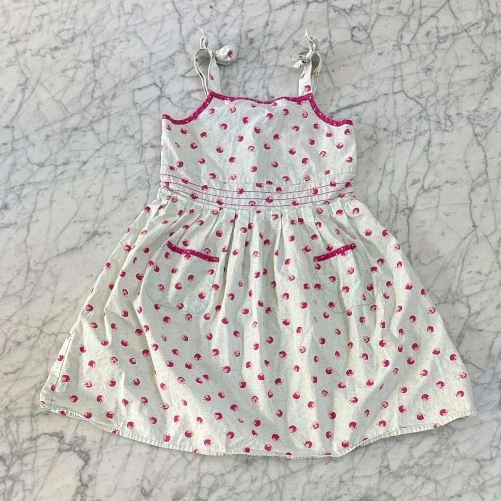 Gymboree Apple Bow Kids Sz 8 Pocket Dress